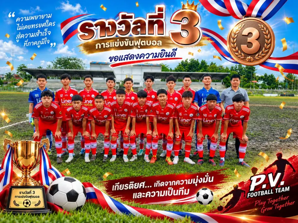 🏆⚽ขอแสดงความยินดี ทีมนักฟุตบอลโรงเรียนภัทรวิทยา คว้ารางวัลที่ 3 ระดับจังหวัดตาก ⚽🏆