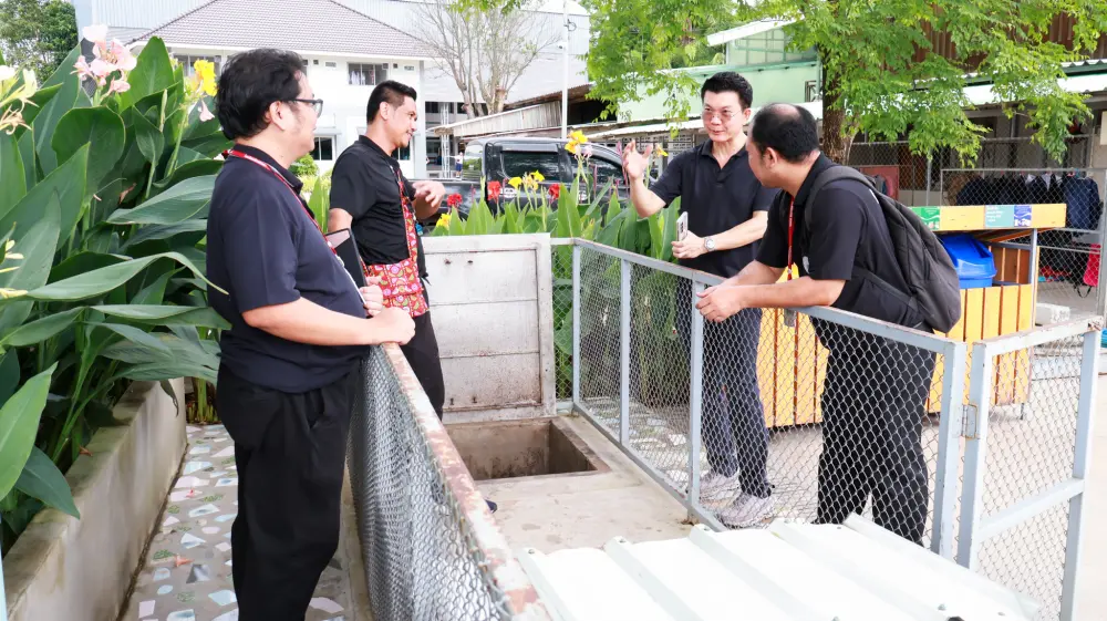 ศึกษาดูงานและแลกเปลี่ยนเรียนรู้ "ระบบบำบัดน้ำเสียด้วยถังกรองทรายชีวภาพร่วมกับเทคโนโลยีบึงประดิษฐ์" ของโรงเรียนภัทรวิทยา