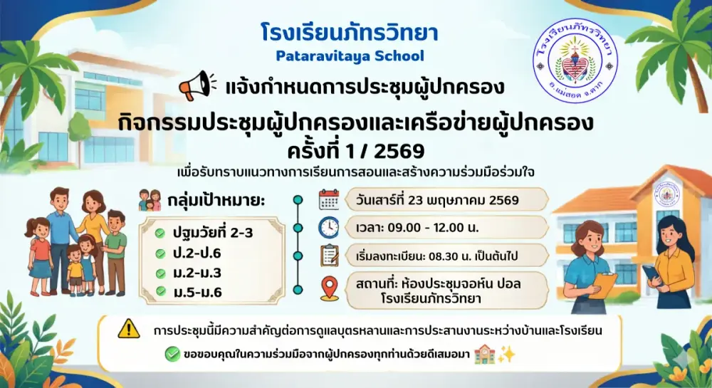👨‍👩‍👧‍👦 ประชุมผู้ปกครองนักเรียนปัจจุบัน | 👨‍👩‍👧‍👦 Current Students’ Parent Meeting