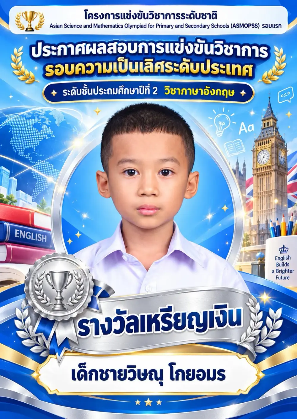 ขอแสดงความยินดีกับนักเรียนที่ได้รับรางวัลจากการแข่งขันใน โครงการแข่งขันวิชาการระดับชาติ ASMOPSS รอบแรก ประจำปี 2569